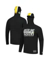 New Era Men's Black Green Bay Packers Functional Fandom Balaclava Helmet Stripe Tri-blend Hoodie In Black