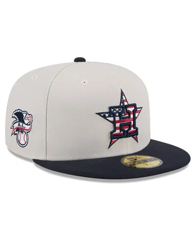 New Era Men's Khaki/black Houston Astros 2024 Fourth Of July 59fifty Fitted Hat In Khaki,black