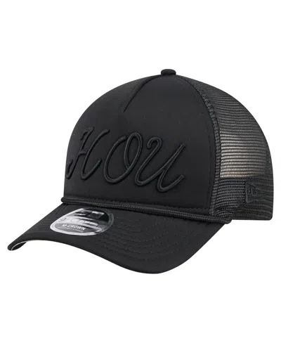New Era Men's Black Houston Astros City Initial 9forty A-frame M-crown Adjustable Trucker Hat