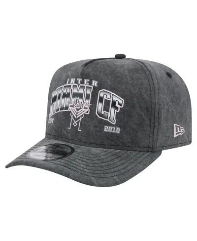 New Era Men's Black Inter Miami Cf Washed 9fifty A-frame Adjustable Hat