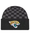 New Era Men's Black Jacksonville Jaguars Checkered Cuffed Knit Hat In Black