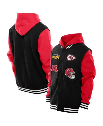 New Era Men's Black Kansas City Chiefs Full-snap Fleece Hoodie Jacket