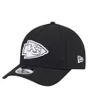 New Era Men's Black Kansas City Chiefs Team Collection 9forty M-crown A-frame Adjustable Hat In Black