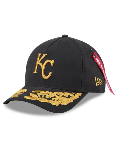 New Era Men's Black Kansas City Royals A-frame 9forty Adjustable Hat