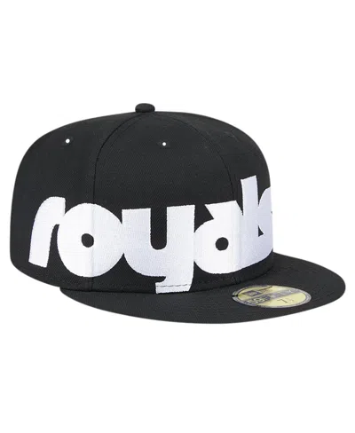 New Era Men's Black Kansas City Royals Checkered Undervisor 59fifty Fitted Hat
