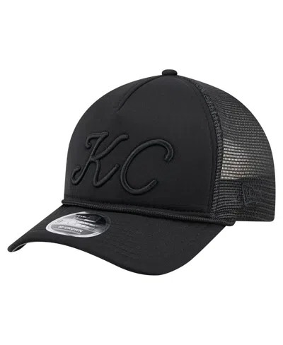 New Era Men's Black Kansas City Royals City Initial 9forty A-frame M-crown Adjustable Trucker Hat