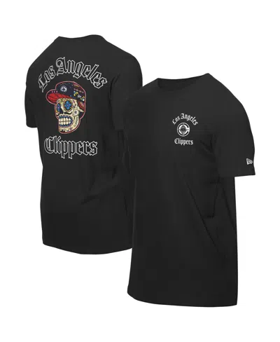New Era Men's Black La Clippers Sugar Skulls T-shirt