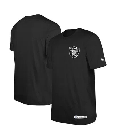 New Era Men's Black Las Vegas Raiders 2024 Nfl Training Camp T-shirt In Heather Black