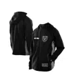 New Era Men's Black Las Vegas Raiders Combine Authentic Raglan Scuba Full-zip Hoodie In Black
