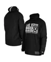 New Era Men's Black Las Vegas Raiders Functional Fandom Balaclava Helmet Stripe Tri-blend Hoodie In Black