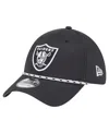 New Era Men's Black Las Vegas Raiders Perforated 39thirty Flex Hat In Gray