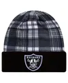 New Era Men's Black Las Vegas Raiders Sideline Statement Cuffed Knit Hat In Black