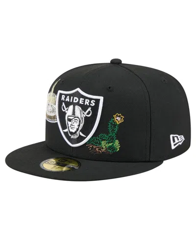 New Era Men's Black Las Vegas Raiders State Stitch 59fifty Fitted Hat