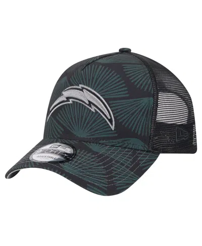 New Era Men's Black Los Angeles Chargers Agave Trucker 9forty Adjustable Hat