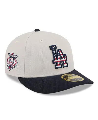 New Era Men's Black Los Angeles Dodgers 2024 Fourth Of July Low Profile 59fifty Fitted Hat In Khaki