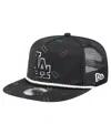 New Era Men's Black Los Angeles Dodgers Gummy Golfer Trucker Adjustable Hat In Black