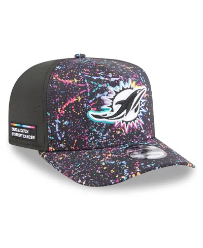 New Era Men's Black Miami Dolphins 2025 Nfl Crucial Catch A-frame 9fifty Snapback Hat