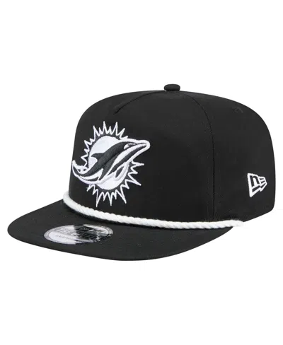New Era Men's Black Miami Dolphins B-dub Golfer Snapback Hat