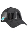 New Era Men's Black Miami Dolphins Midnight Ink Tonal Text A-frame Trucker 9forty Adjustable Hat In Black