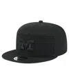 New Era Men's Black Michigan Wolverines Adventure Canvas Split Panel 9fifty Snapback Hat