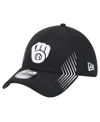 New Era Black Milwaukee Brewers A-frame 9forty Trucker Adjustable Hat In Black