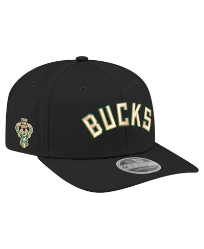 New Era Men's Black Milwaukee Bucks Statement Edition Jersey Hook 9seventy Stretch-snap Hat