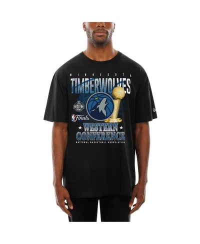 New Era Men's Black Minnesota Timberwolves 2025 Western Conference Finals T-shirt