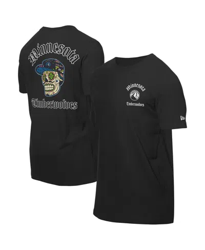 New Era Men's Black Minnesota Timberwolves Sugar Skulls T-shirt