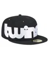 New Era Men's Black Minnesota Twins Checkered Undervisor 59fifty Fitted Hat In Black