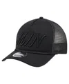 New Era Men's Black Minnesota Twins City Initial 9forty A-frame M-crown Adjustable Trucker Hat