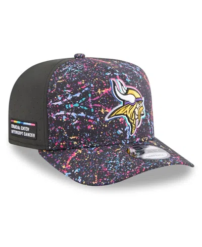 New Era Men's Black Minnesota Vikings 2025 Nfl Crucial Catch A-frame 9fifty Snapback Hat