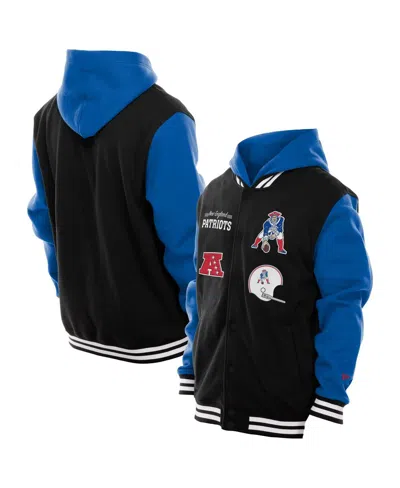 New Era Men's Black New England Patriots Full-snap Fleece Hoodie Jacket
