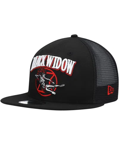 New Era Men's Black  Black Widow Retro Meshback 9fifty Snapback Hat