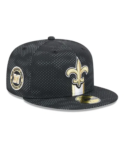 New Era Men's Black New Orleans Saints 2024 Sideline 59fifty Fitted Hat