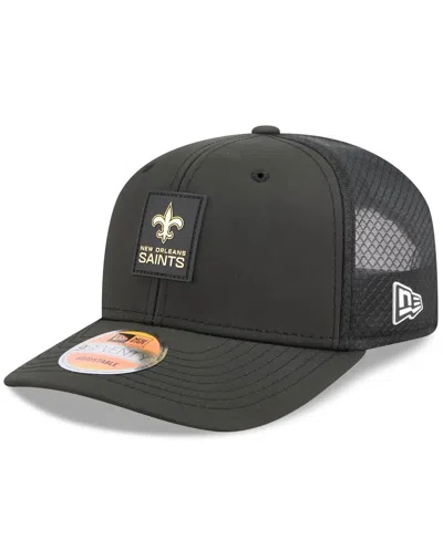 New Era Men's Black New Orleans Saints 2025 Sideline 9seventy Trucker Adjustable Hat