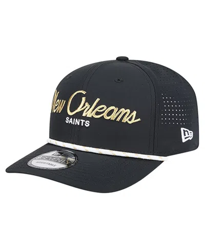 New Era Men's Black New Orleans Saints Script 9seventy Adjustable Hat