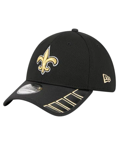 New Era Men's Black New Orleans Saints Visor Hit 39thirty Flex Hat