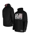 New Era Men's Black New York Giants Functional Fandom Balaclava Helmet Stripe Tri-blend Hoodie In Black