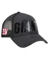 New Era Men's Black New York Giants Midnight Ink Tonal Text A-frame Trucker 9forty Adjustable Hat In Black
