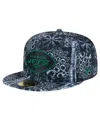 New Era Black New York Jets Shibori 59fifty Fitted Hat In Black
