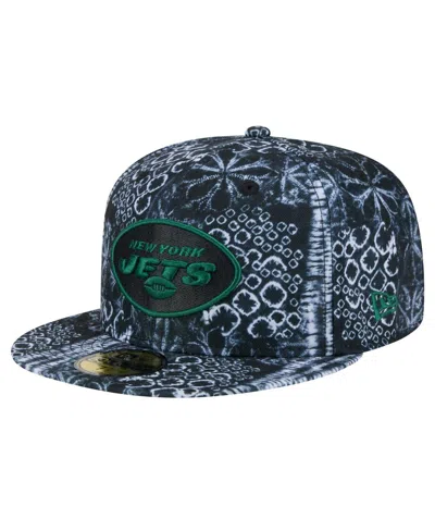 NEW ERA MEN'S BLACK NEW YORK JETS SHIBORI 59FIFTY FITTED HAT