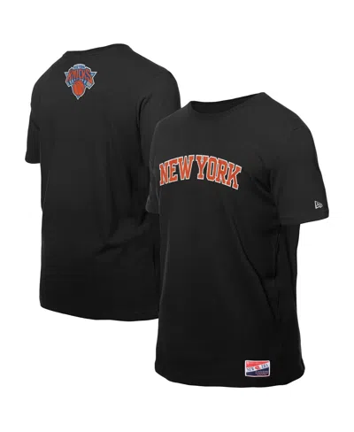 New Era Men's Black New York Knicks Premium Wordmark T-shirt
