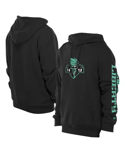 New Era Men's Black New York Liberty Wordmark Premium Fleece Pullover Hoodie