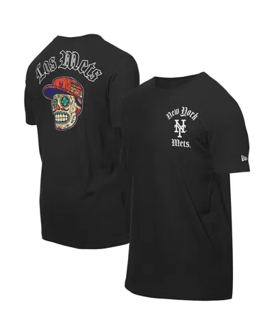 New Era Men's Black New York Mets Sugar Skulls T-shirt