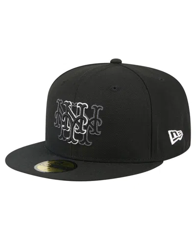 New Era Men's Black New York Mets Tri-hit 59fifty Fitted Hat