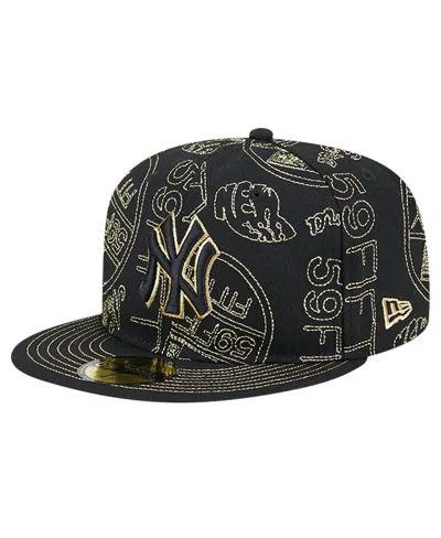 New Era Men's Black New York Mets 59fifty Day Allover Fitted Hat