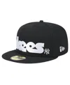 New Era Men's Black New York Yankees Checkered Undervisor 59fifty Fitted Hat In Black