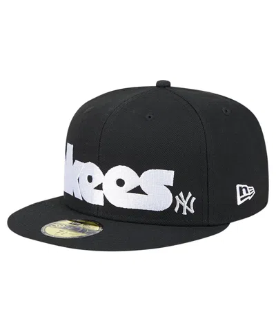 New Era Men's Black New York Yankees Checkered Undervisor 59fifty Fitted Hat