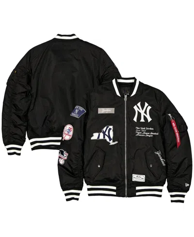 New Era Men's Black New York Yankees Full-zip Bomber Jacket