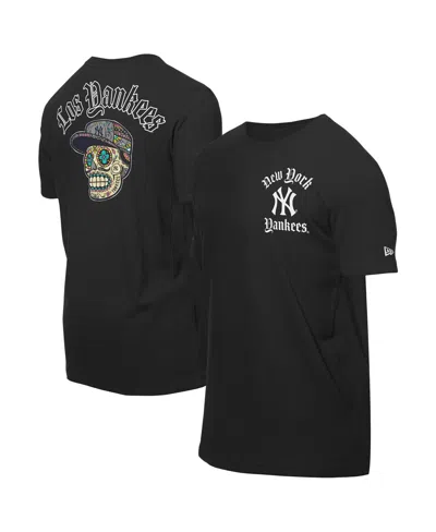 New Era Men's Black New York Yankees Sugar Skulls T-shirt